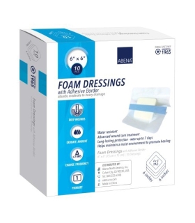 Abena Foam Dressing 6 X 6" Square Adhesive with Border