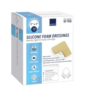 Abena Silicone Foam Dressing 2 X 2" Square Without Border