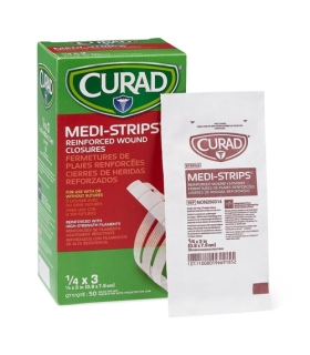 Meta title-Medline CURAD Sterile Medi-Strip Wound Closure, 1/4" x 3",Medical Supply,MED NON250314Z,Wound Care,Wound Closure,Clos