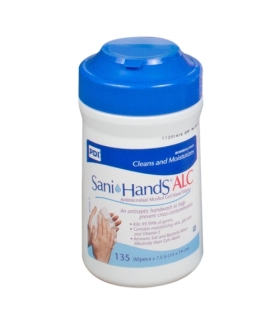 Meta title-Dynarex Sani-Hands Antimicrobial Alcohol Hand Wipes, 135/Case,Medical Supply,Mfg. Part # DYAPP13472,Hand Sanitizers,A